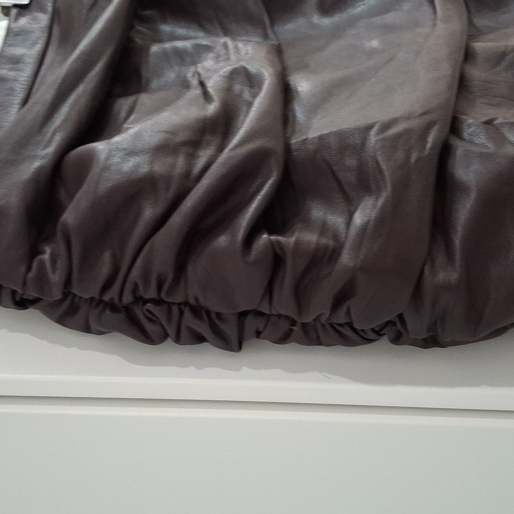 Lulus Cool Factor Dark Plum Purple Ruched Vegan Leather Mini Skirt Sz XS Nwt - Picture 10 of 12